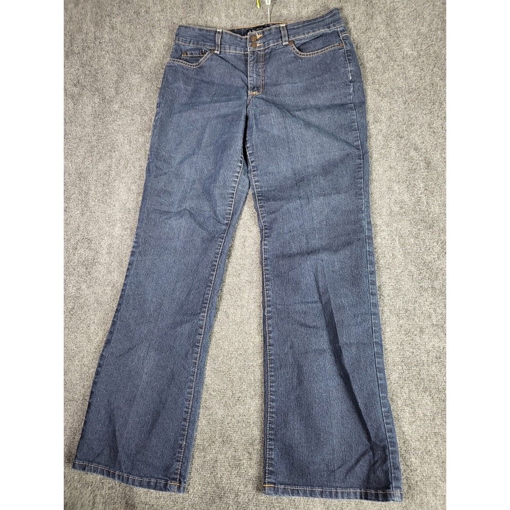 AK Anne Klein Jeans Metropolitan Bootcut Women Sz 10/29 Denim Dark Blue Workwear